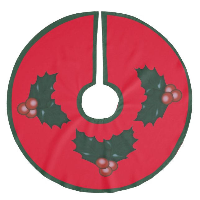 Mistletoe Skirt Polyester Weihnachtsbaumdecke (Vorderseite)