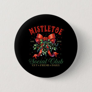 Mistletoe Social Club Holly Berry Weihnachts Coque Button