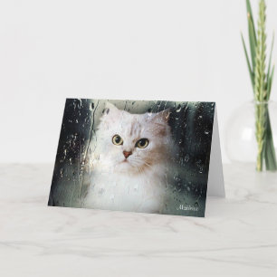 Mistletoe the Silver Persian Blank Greeting Card Feiertagskarte