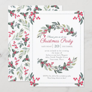 Mistletoe und Holly Christmas Holiday Party Einladung