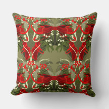 Mistletoe und Holly Christmas Throw Kissen