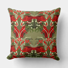 Mistletoe und Holly Christmas Throw Kissen