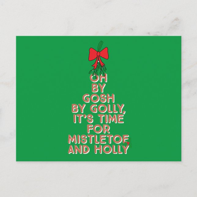 Mistletoe und Holly Postkarte (Vorderseite)