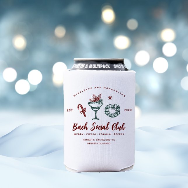 Mistletoe und Margaritas | Christmas Bachelorette Dosenkühler (Von Creator hochgeladen)