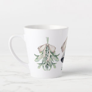 Mistletoe und Silberglocken Weihnachten Milchtasse