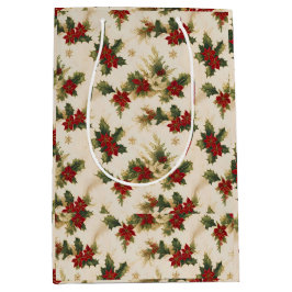 mistletoe Vintag Retro-Muster Weihnachtsgeschenke Mittlere Geschenktüte