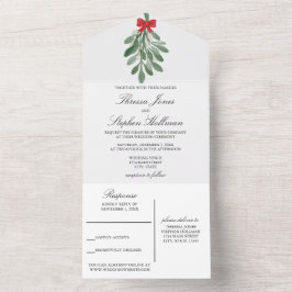 Mistletoe Wedding All In One Einladung