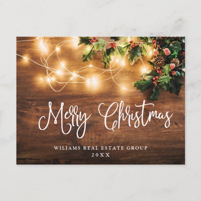 Mistletoe Weihnachtsfeiertag Firmengrüße Postkarte (Vorderseite)