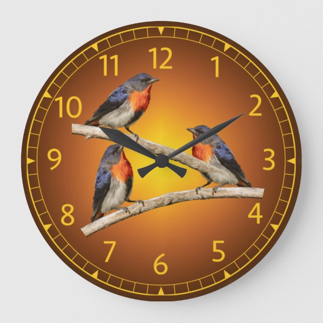 Mistletoebird, Blumenspecht, Australien, Indonesie Große Wanduhr (Vorderseite)