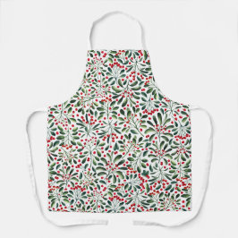 Mistletofen mit grünen Blätter und roten Beeren Schürze