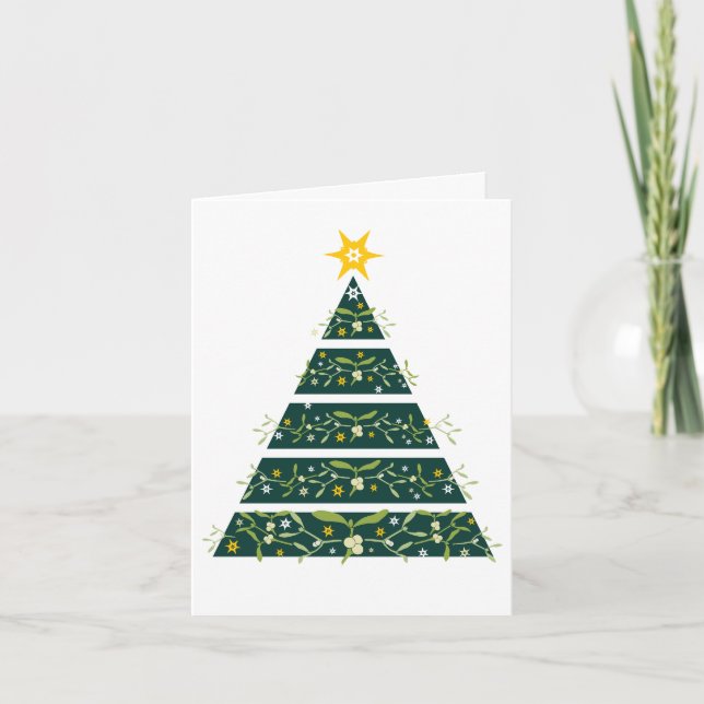 Mistletogreen Weihnachten Weihnachtsbaumkarte (Vorderseite)