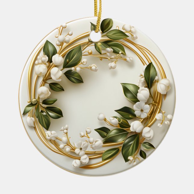 Mistletoin im Viktorianischen Garten Keramik Ornament (Vorne)