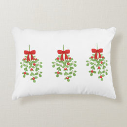 Mistletower Row und Rot Kariert Reversible Weihnac Dekokissen