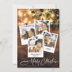 Mistletozweig Rustic 4 FOTO Weihnachtsgrüße Feiertagskarte