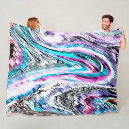 Misto de gradiente e chuviscado, ciano e pink fleecedecke