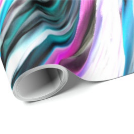 Misto de gradiente e chuviscado, ciano e pink geschenkpapier