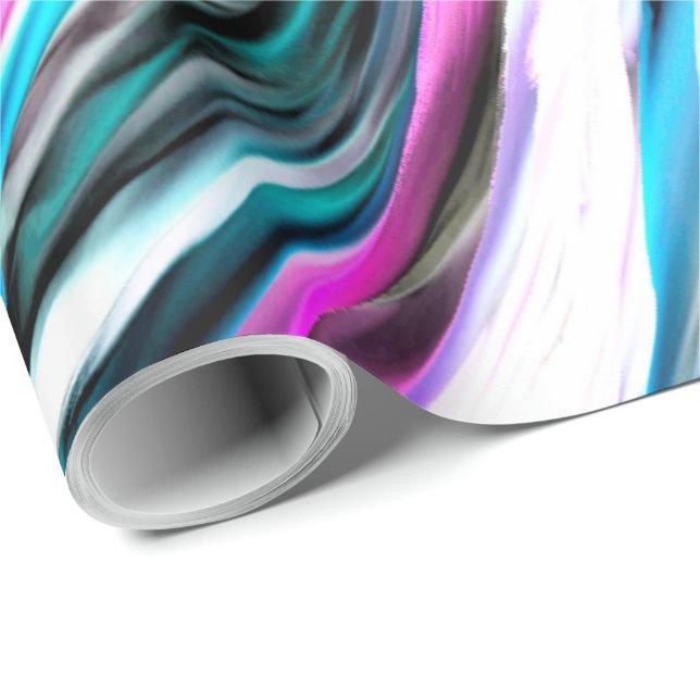 Misto de gradiente e chuviscado, ciano e pink geschenkpapier (Rolleneckpunkt)