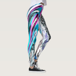 Misto de gradiente e chuviscado, ciano e pink leggings