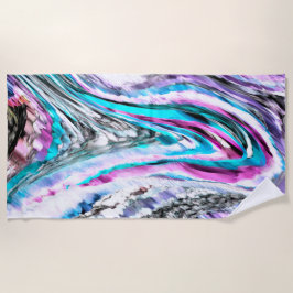 Misto de gradiente e chuviscado, ciano e pink strandtuch