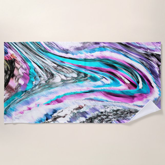 Misto de gradiente e chuviscado, ciano e pink strandtuch (Vorderseite)