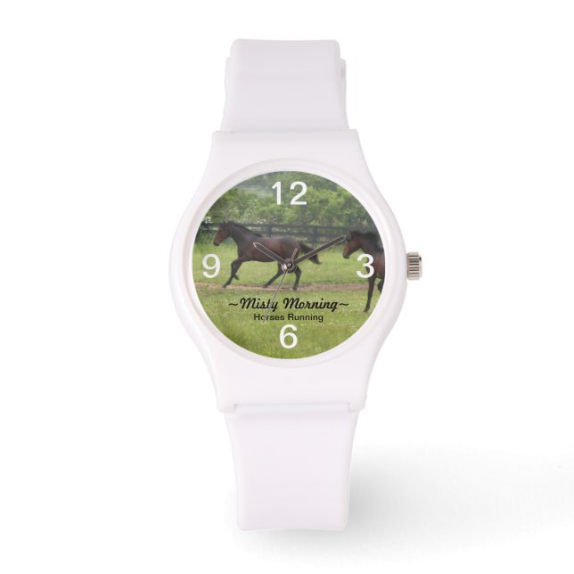 Mistral Morgenpferde laufen Watch Armbanduhr (Vorderseite)