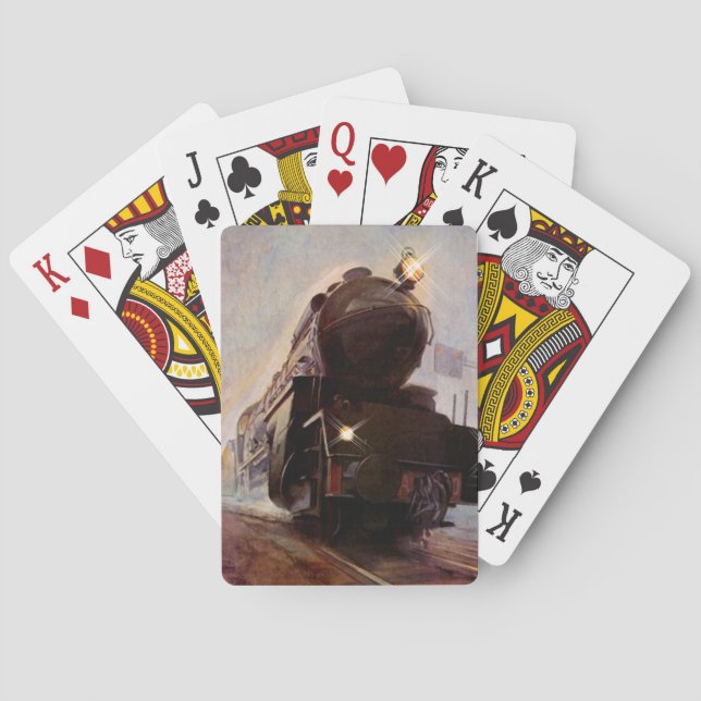 Misty Abend Bahnhof Motor Kartenspielen Spielkarten (Rückseite)