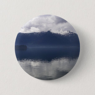 Misty Alaskan Sea in Shades of Blue Button