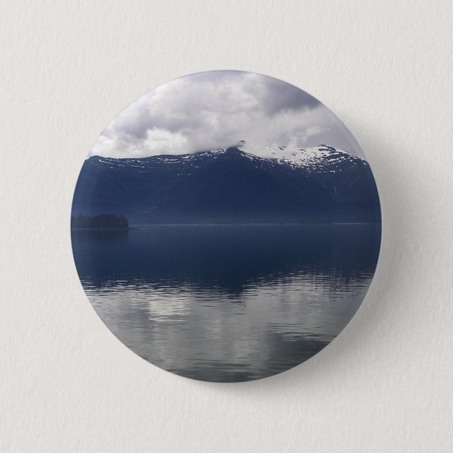Misty Alaskan Sea in Shades of Blue Button (Vorderseite)