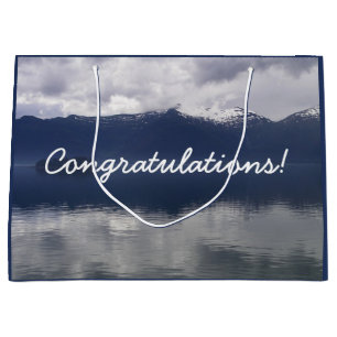 Misty Alaskan Sea in Shades of Blue Große Geschenktüte