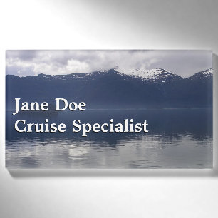 Misty Alaskan Sea in Shades of Blue Namenschild