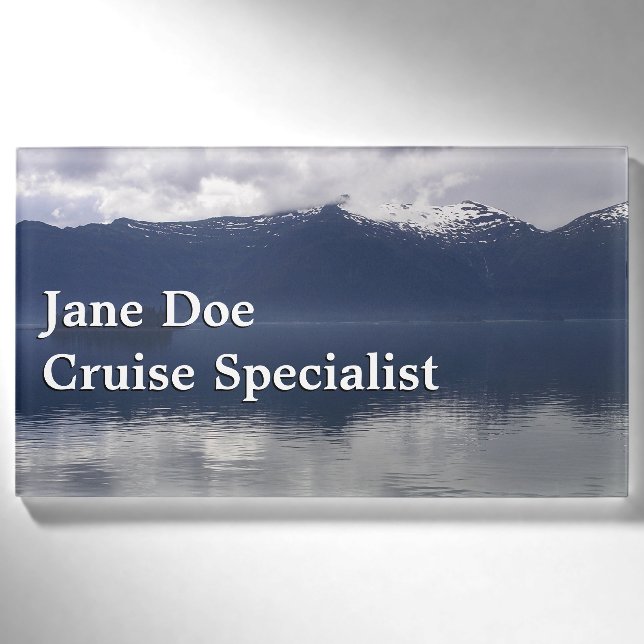 Misty Alaskan Sea in Shades of Blue Namenschild (Vorderseite)