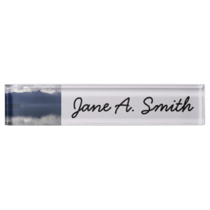 Misty Alaskan Sea in Shades of Blue Namensplakette