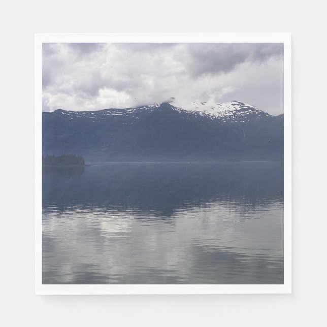 Misty Alaskan Sea in Shades of Blue Serviette (Vorderseite)