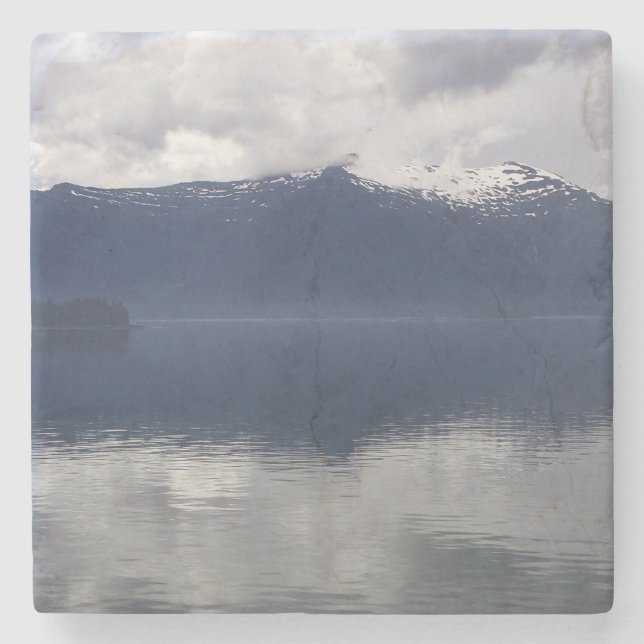 Misty Alaskan Sea in Shades of Blue Steinuntersetzer (Vorderseite)