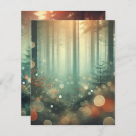 Misty Autumnal Forest Bokeh Scrapbook Papierblätte