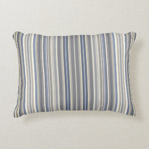 Misty Blue Gray Stripes Dekokissen