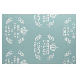 misty blue white French Script Behalte Calm Carry  Stoff