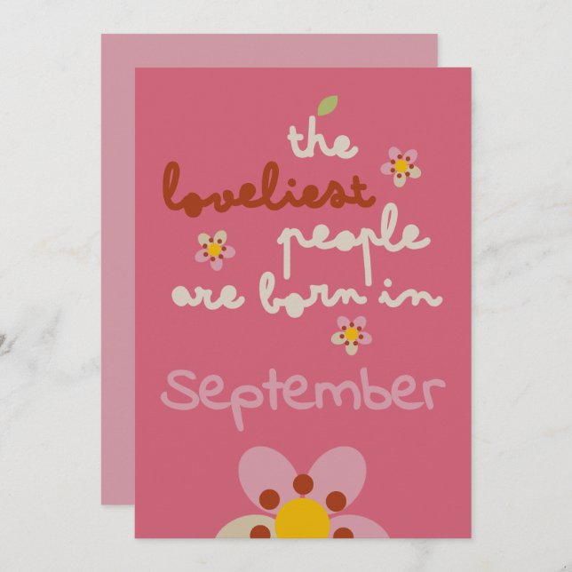 MISTY CHARM - Anniversaire Floral Invitation Card (Devant / Derrière)