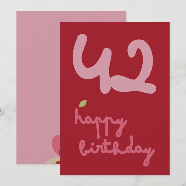 MISTY CHARM - Birthday Floral Einladungskarte (Vorne/Hinten)