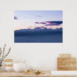 Misty clouuds oberhalb des Berges Triglav, Sloweni Poster