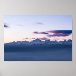 Misty clouuds oberhalb des Berges Triglav, Sloweni Poster