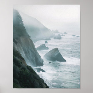 Misty Coastal Escape Print Poster