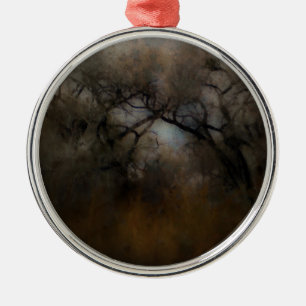Misty Cottonwoods Silbernes Ornament