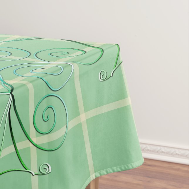 Misty Curly Kleeblatt Squares Tischdecke (Beispiel)