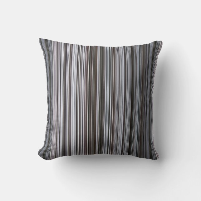 Misty February Blue und Gray Stripe Kissen (Vorderseite)