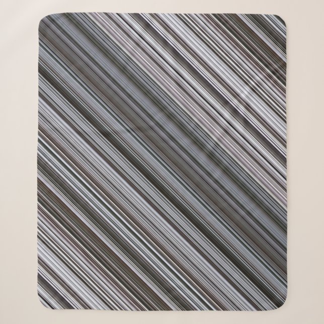 Misty February Blue und Gray Stripe Sherpadecke (Vorderseite)