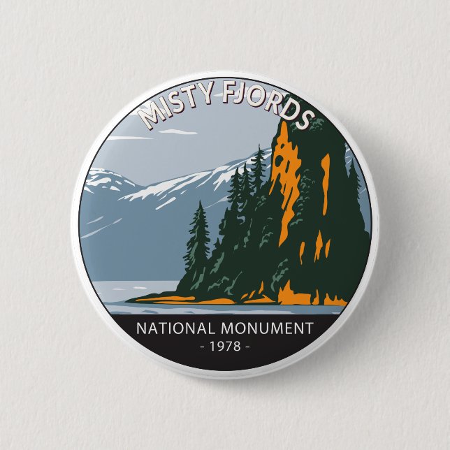 Misty Fjords National Monument New Eddystone Button (Vorderseite)
