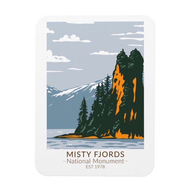 Misty Fjords National Monument New Eddystone Magnet (Vertikal)