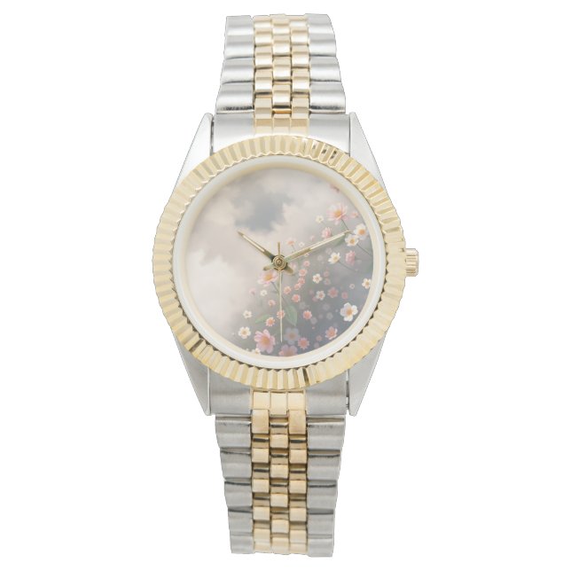 Misty Floral Ethereal Wrist Armbanduhr (Vorderseite)