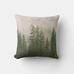 Misty Foggy Forest Trees Kissen